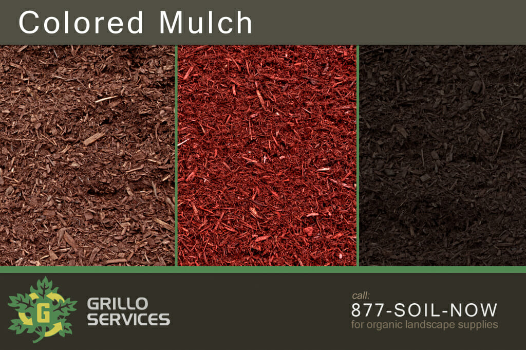 Colored Mulch - brown, black, and red dyed mulch options