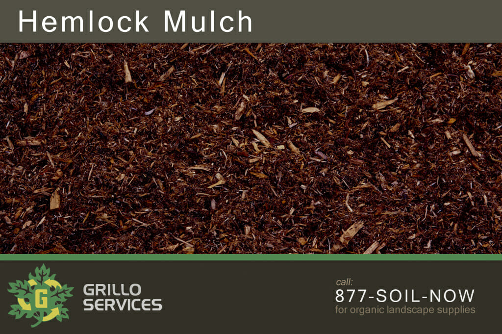 Hemlock Mulch - natural dark brown hemlock bark